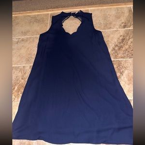 Navy sleeveless dress with cutouts